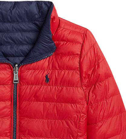 Polo Ralph Lauren Dynejakke - Vendbar - Navy/Rød