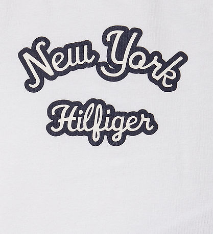 Tommy Hilfiger Sæt - Smækbukser/Bluse - Denim Medium/Hvid