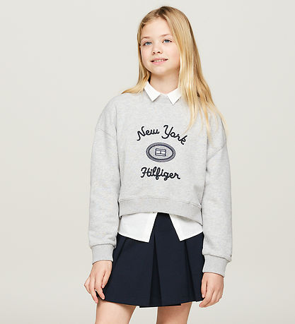 Tommy Hilfiger Bluse - NY Embroidered - Light Grey Heather
