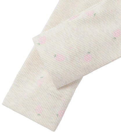 Name It Leggings - Rib - NbfDabua - Peyote Melange m. Jordbær