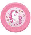 Decorata Party Plastiktallerkner - 4-pak - 21 cm - Unicorn Rainb