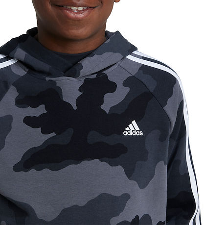 adidas Performance Hættetrøje - J BL CAMO FT HD - Grå/Sort