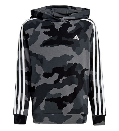 adidas Performance Hættetrøje - J BL CAMO FT HD - Grå/Sort