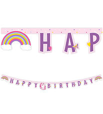 Decorata Party Happy Birthday Banner - Unicorn Rainbow Colors