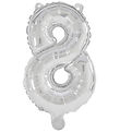 Decorata Party Foileballon - 85 cm - No 8 - Sølv