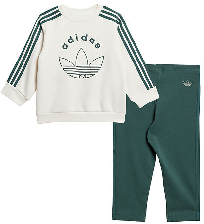 adidas Originals Sweatsæt - Crew - Hvid/Grøn