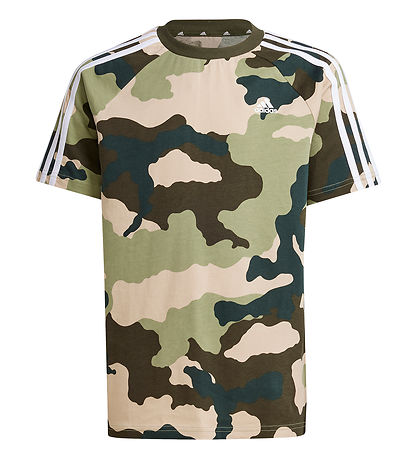 adidas Performance T-shirt - J BL Camo T - Grøn/Brun