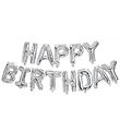Decorata Party Foileballoner - 340 cm - Happy Birthday - Sølv
