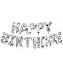 Decorata Party Foileballoner - 340 cm - Happy Birthday - Sølv