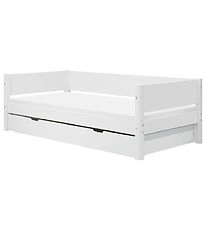 Flexa Enkeltseng m. Udtræksfunktion - 210x101x66,5 cm - Hvid
