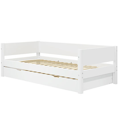 Flexa Enkeltseng m. Udtræksfunktion - 210x101x66,5 cm - Hvid