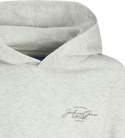 Jack & Jones Hættetrøje - JjFerris - White Melange/SAMLL