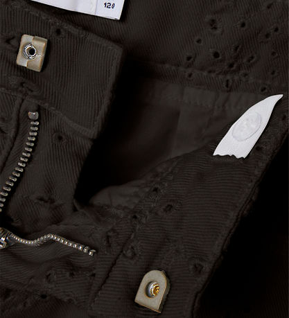 Name It Nederdel - Twill - NkfNinna - Sort m. Hulmønster