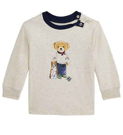 Polo Ralph Lauren Bluse - Beigemeleret m. Bamse