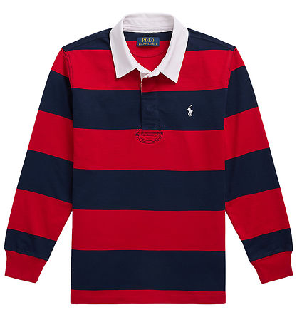 Polo Ralph Lauren Polobluse - Rugby - Rød/Navystribet