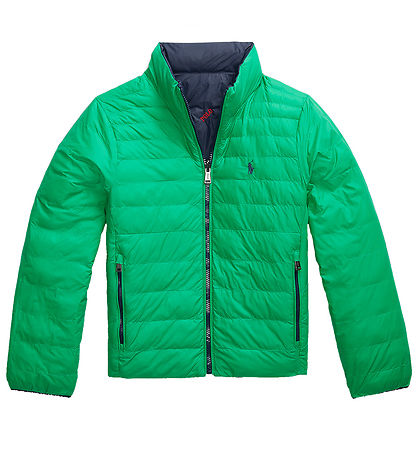 Polo Ralph Lauren Dynejakke - Vendbar - Grøn/Navy m. Logoer