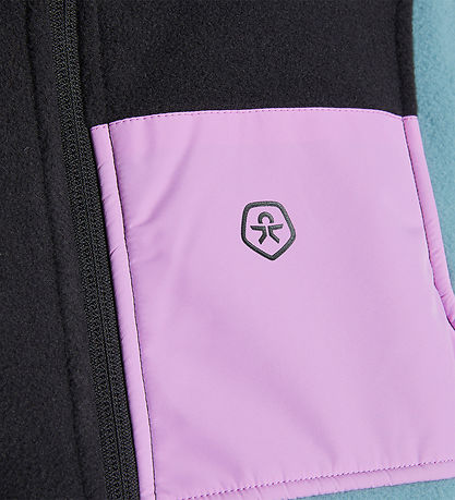 Color Kids Fleecejakke - Stone Blue/Koksgrå/Rosa