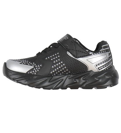 Skechers Sko m. Lys - Flex-Glow Bolt - Black/Silver