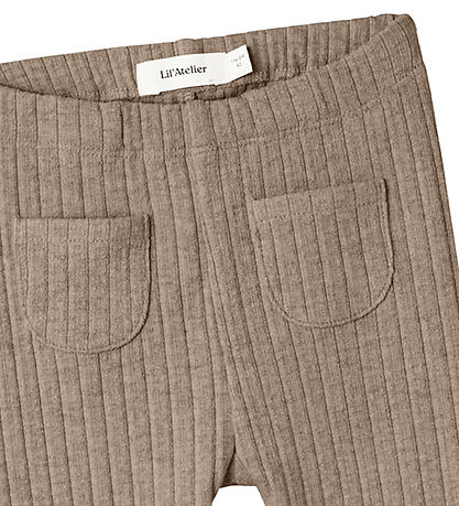 Lil' Atelier Leggings - NmfNiva - Rib - Woodsmoke