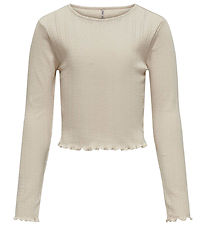 Kids Only Bluse - KogCarlotta - Kurz geschnitten - Bimsstein Sto