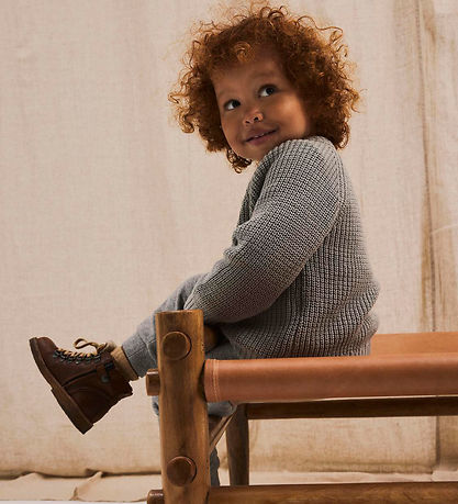 Lil' Atelier Cardigan - Strik - Noos - NmnEmlen -  Limestone