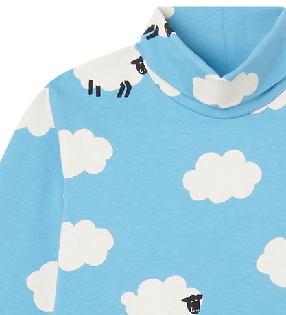 Stella McCartney Kids Bluse m. Rullekrave - Lyseblå/Hvid m. SKye