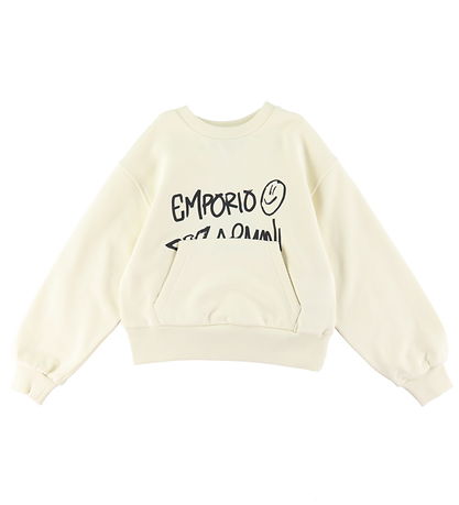 Emporio Armani Sweatshirt  - Cropped - Vanilla Ice m. Sort