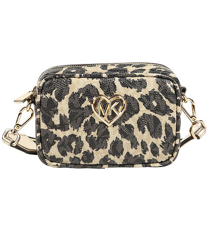 Michael Kors Skuldertaske - Stone m. Leopardprint