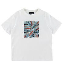 Emporio Armani T-shirt - Hvid m. Farver