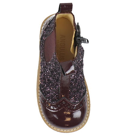 Angulus Støvler - Chelsea - Aubergine m. Glitter