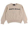Emporio Armani Bluse - Polyamid/Uld - Beigemeleret m. Sort