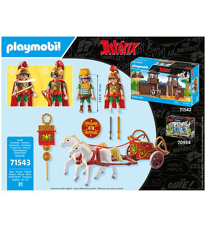 Playmobil Asterix - Romersk Stridsvogn - 71543 - 31 Dele