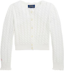 Polo Ralph Lauren Cardigan - Strick - Weiß m. Lochmuster