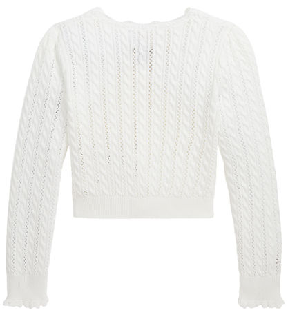 Polo Ralph Lauren Cardigan - Strik - Hvid m. Hulmønster