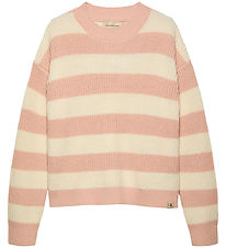 Calvin Klein Bluse - Strick - Ck Stripe - Peach Peitsche