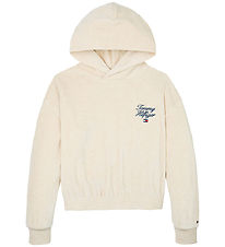 Tommy Hilfiger Hættetrøje - Velour - Script - Heathered Oat
