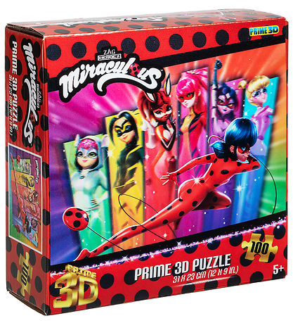 Prime 3D Puzzle Puslespil - 3D - 100 Brikker - Miraculous