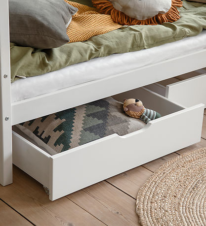 Hoppekids Skuffer m. Hjul - 2 stk. - 70x160 cm - Hvid