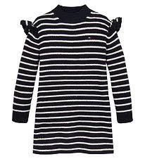 Tommy Hilfiger Kjole - Strik - Ruffle Skater - Desert Sky Stripe