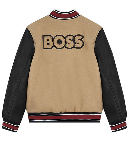 BOSS Jakke - Uld - Cookie m. Sort/Rød