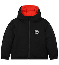 Timberland Polstret Jakke/Fleecejakke - Vendbar - Svart/Oransje Timberland Polstret Jakke/Fleecejakke - Vendbar - Svart/Oransje