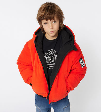 Timberland Dynejakke/Fleecejakke - Vendbar - Sort/Orange