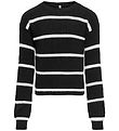 Kids Only Bluse - Strik - KogFranca - Noos - Black/Small Stripe 