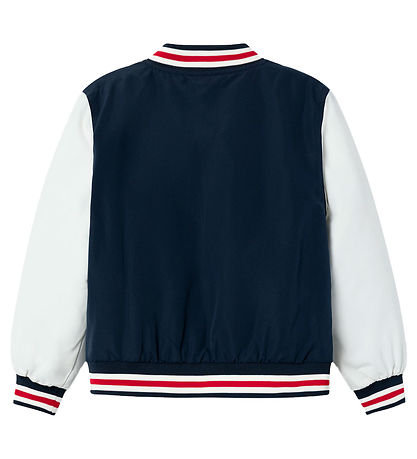 Name It Bomberjakke - NknMain - Dark Sapphire/Hvid m. Rød