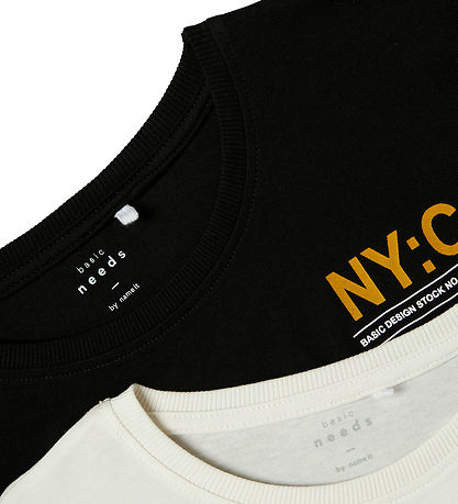 Name It T-Shirt - NkmVagno - 2-pak - Black/Jet Stream