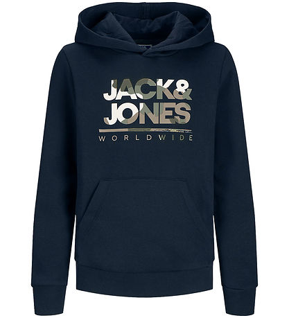 Jack & Jones Hættetrøje - JjLuke - Navy Blazer/Big
