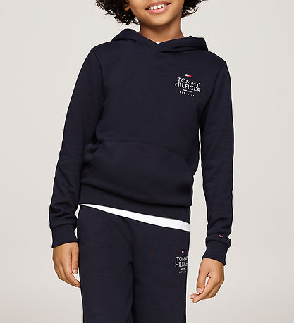 Tommy Hilfiger Hættetrøje - TH Logo Puff - Desert Sky