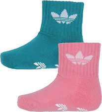 adidas Originals Strømper m. Antiskrid - 2-Pak - Petroleum/Rosa