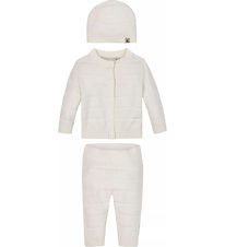 Calvin Klein Sæt - Cardigan/Bukser/Hat - Rib Strik - Ivory