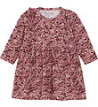 Minymo Bodysuit w. Skirt L/æ - Dusty Rose w. Flowers